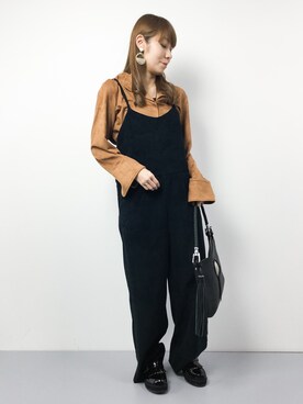 「titivate（ティティベイト）のアイテム（つなぎ/オールインワン）」を使った、SUBさん（レディース・154cm）の冬コーディネート