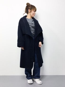 「Right-on（ライトオン）のアイテム（その他アウター）」を使った、SUBさん（レディース・154cm）の冬コーディネート