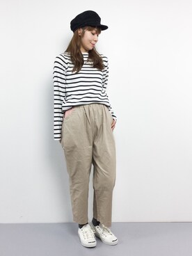 「MERLOT（メルロー）のアイテム（チノパンツ）」を使った、SUBさん（レディース・154cm）の冬コーディネート