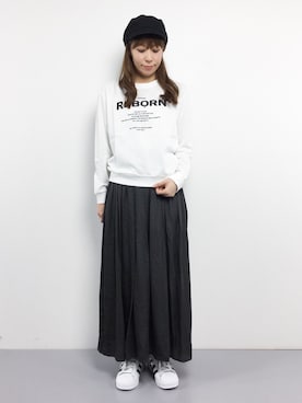 「STYLEST（スタイレスト）のアイテム」を使った、SUBさん（レディース・154cm）の冬コーディネート