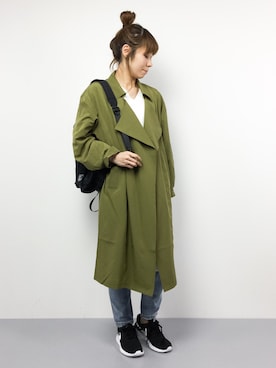 「select MOCA（セレクトモカ）のアイテム（トレンチコート）」を使った、SUBさん（レディース・154cm）の春コーディネート