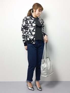 「SPINNS（スピンズ）のアイテム（ジャケット/アウター）」を使った、SUBさん（レディース・154cm）の春コーディネート