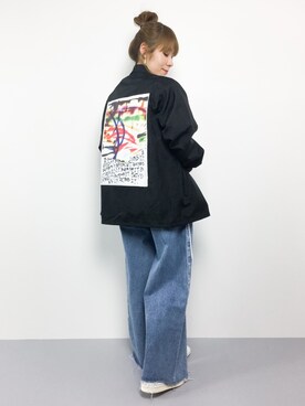 「Another Edition（アナザーエディション）のアイテム（その他アウター）」を使った、SUBさん（レディース・154cm）の春コーディネート