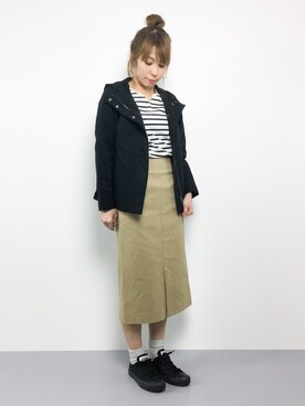 「Honeys（ハニーズ）のアイテム（ブルゾン）」を使った、SUBさん（レディース・154cm）の春コーディネート