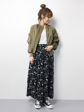 「STUDIOUS（ステュディオス）のアイテム（ブルゾン）」を使った、SUBさん（レディース・154cm）の春コーディネート