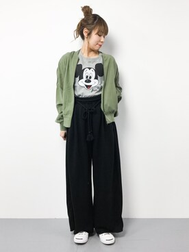 「antiqua（アンティカ）のアイテム（ブルゾン）」を使った、SUBさん（レディース・154cm）の春コーディネート