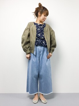 「RAY CASSIN（レイカズン）のアイテム（ブルゾン）」を使った、SUBさん（レディース・154cm）の春コーディネート
