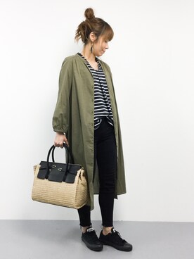 「BASE（ベース）のアイテム」を使った、SUBさん（レディース・154cm）の春コーディネート