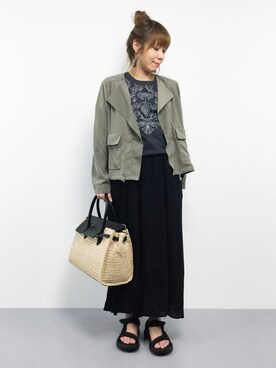 「BASE（ベース）のアイテム」を使った、SUBさん（レディース・154cm）の春コーディネート