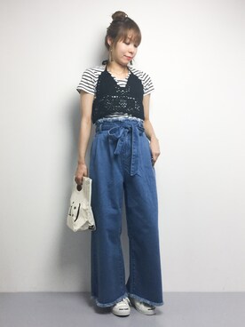 「SpRay（スプレイ）のアイテム（アンサンブル）」を使った、SUBさん（レディース・154cm）の夏コーディネート