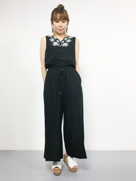 「Factor=（ファクターイコール）のアイテム（オールインワン・サロペット）」を使った、SUBさん（レディース・154cm）の夏コーディネート