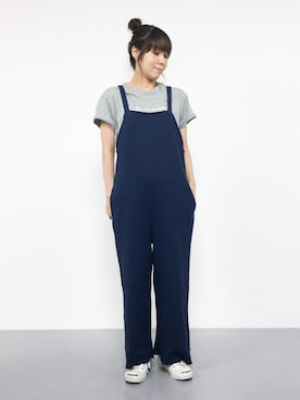 「Factor=（ファクターイコール）のアイテム（オールインワン・サロペット）」を使った、SUBさん（レディース・154cm）の夏コーディネート