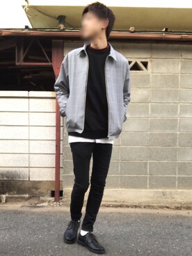 「リドム」｜「アイテム（スウェット）」を使った、↓とも↓さん（メンズ・175cm）の春コーディネート