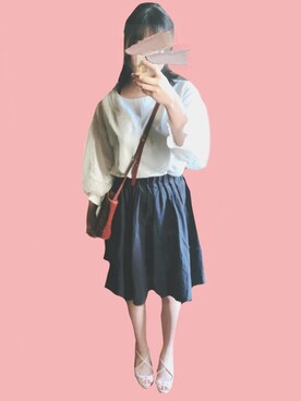 「UNKNOWN.（アンノウン）のアイテム（スカート）」を使った、Miiさん（レディース・157cm）の春コーディネート