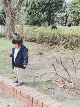 「90cm」｜「アイテム（その他アウター）」を使った、rainさん（キッズ・90cm）の春コーディネート