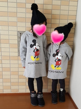 「ミッキーコーデ」｜「アイテム（ワンピース/ドレス）」を使った、Hi-mamaさん（キッズ・100cm）の秋コーディネート