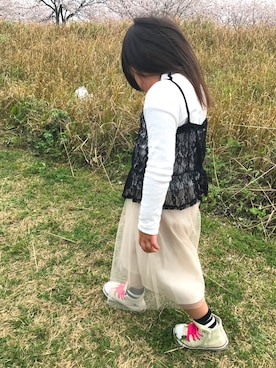「Right-on（ライトオン）のアイテム（キャミソール）」を使った、Maimamさん（キッズ・110cm）の春コーディネート