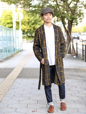 「アイテム（キャスケット）」を使った、SOICHIROさん（メンズ・175cm）の秋コーディネート