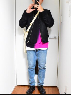 「URBAN RESEARCH（アーバンリサーチ）のアイテム（MA-1）」を使った、ゆうさん（メンズ・168cm）の春コーディネート