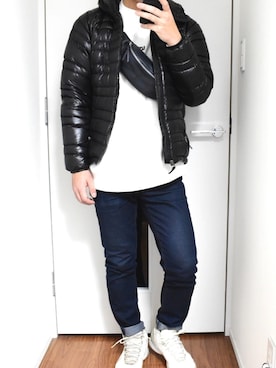 「GU（ジーユー）の（GU）スキニーフィットジーンズ（MEN ⁄ ジーンズ）」を使った、ゆうさん（メンズ・168cm）の春コーディネート