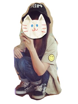 「ハニーズ」｜「アイテム（サロペット/オーバーオール）」を使った、vansさん（レディース・153cm）の夏コーディネート