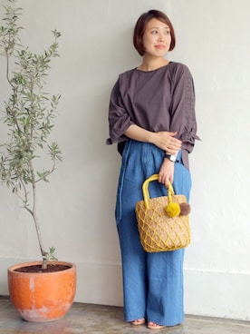 「LBC（エルビーシー）のアイテム（チュニック）」を使った、inoueさん（レディース・154cm）の春コーディネート