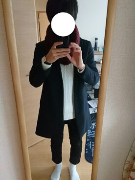 「ダニエルウェリントン」｜「アイテム（チェスターコート）」を使った、ひろ さん（メンズ・170cm）の冬コーディネート