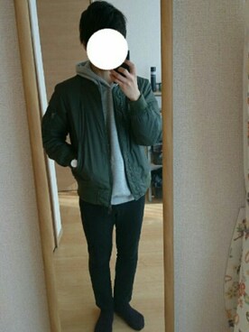「ダニエルウェリントン」｜「アイテム（ブルゾン）」を使った、ひろ さん（メンズ・170cm）の冬コーディネート