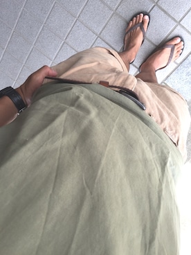 「膝上ショーツ」｜「アイテム（サンダル）」を使った、hitoriさん（メンズ・177cm）の夏コーディネート