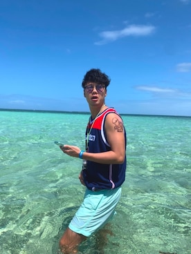 「アイテム（タンクトップ）」を使った、Toshiさん（メンズ・178cm・20代）の春コーディネート
