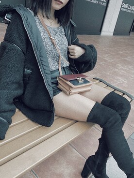 「SHEL’TTER（シェルター）のアイテム（バッグ）」を使った、Miyuさん（レディース・157cm）の秋コーディネート