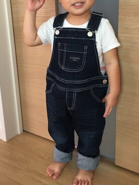 「HusHusH（ハッシュアッシュ）のアイテム（オールインワン・サロペット）」を使った、そのさん（キッズ・80cm）の秋コーディネート