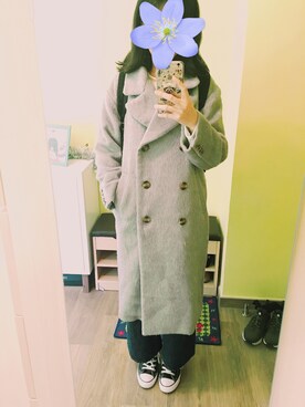 「nice claup」｜「アイテム（チェスターコート）」を使った、KOKONEさん（レディース・168cm）の冬コーディネート
