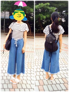 「cotton on」｜「アイテム（アナログ腕時計）」を使った、KOKONEさん（レディース・168cm）の夏コーディネート