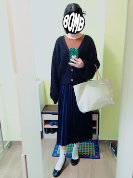 「LOWRYS FARM（ローリーズファーム）のシフォンプリーツスカート　713473（スカート）」を使った、KOKONEさん（レディース・168cm）の冬コーディネート