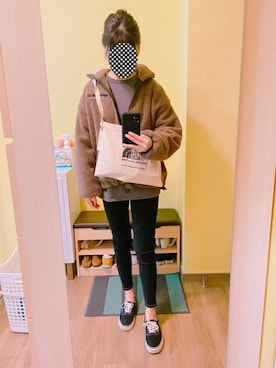 「archives（アルシーヴ）のアイテム（ブルゾン）」を使った、KOKONEさん（レディース・168cm）の冬コーディネート
