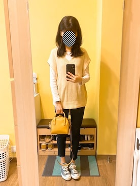 「UNIQLO（ユニクロ）のハイライズシガレットジーンズ（デニムパンツ）」を使った、KOKONEさん（レディース・168cm）の春コーディネート
