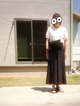 「旦那さんのを借りました」｜えみ。さん（レディース・157cm）の春コーディネート