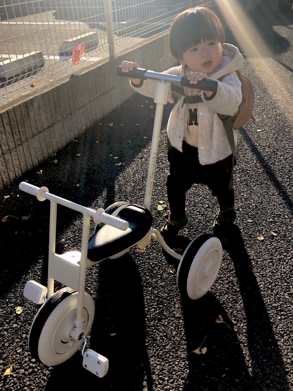「キッズファッション、男の子」｜「無印良品のアイテム（その他、ホワイト系）」を使った、344さん（キッズ・90cm）の冬コーディネートの1枚目の写真