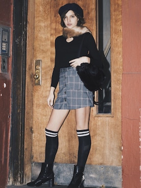 「school」｜「アイテム（ブーツ）」を使った、Zoëさん（レディース・170cm）の冬コーディネート