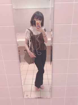 「OZOC（オゾック）のアイテム（スラックス）」を使った、Marinさん（レディース・153cm）の夏コーディネート