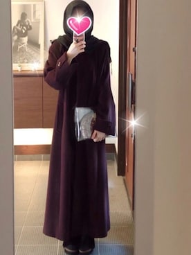 「アイテム（ステンカラーコート、レッド系）」を使った、致し方なく課金さん（レディース・156cm）の冬コーディネート