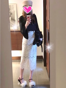 「ネコ」｜「アイテム（ハンチング/ベレー帽）」を使った、致し方なく課金さん（レディース・156cm）の秋コーディネート