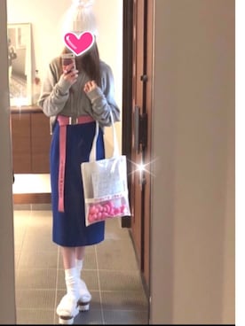 「アイテム（ベルト）」を使った、致し方なく課金さん（レディース・156cm）の冬コーディネート