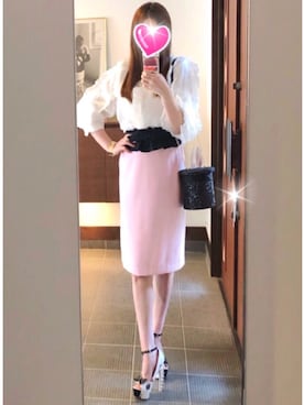 「Honey Salon（ハニーサロン）のアイテム（スカート）」を使った、致し方なく課金さん（レディース・157cm）の春コーディネート