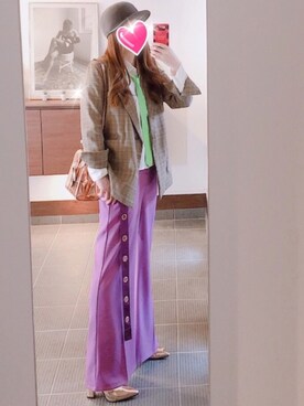 ベルトを使った 緑 紫 の人気ファッションコーディネート Wear