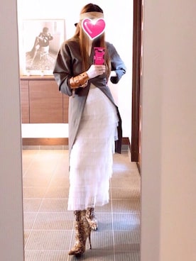 「蛇柄」｜致し方なく課金さん（レディース・157cm）の秋コーディネート