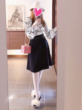 「網タイツ」｜「アイテム（帽子）」を使った、致し方なく課金さん（レディース・157cm）の秋コーディネート