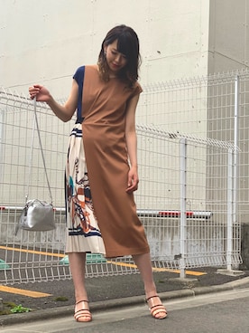 ワンピースを使った スカーフ柄 のレディース人気ファッションコーディネート Wear