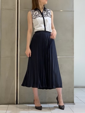 「リバーシブル」｜「アイテム（パンプス）」を使った、minaさん（レディース・168cm）の夏コーディネート